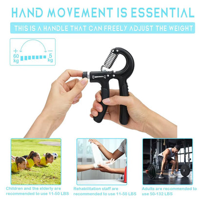 Grip Strength Trainer Wrist Strengthener Forearm Gripper Hand Workout Squeezer Hand Grip Exerciser Hand Strengthening Devices